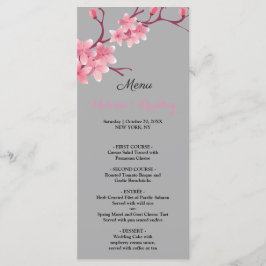 Cherry Blommar Bröllop Menu Program
