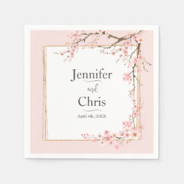 Cherry Blommar Bröllop Pappersservett