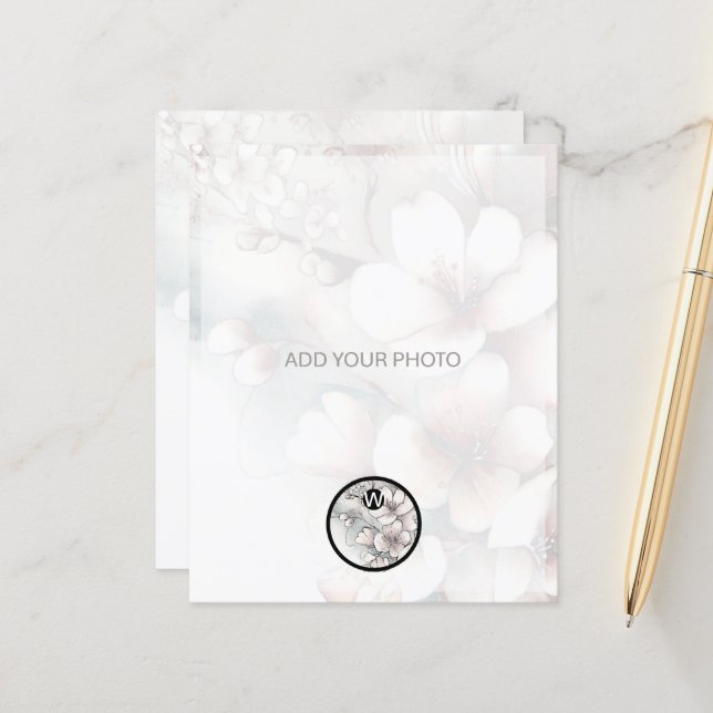 Cherry Blommar Bröllop Photo annons QR-kod (Fram/Back In Situ)