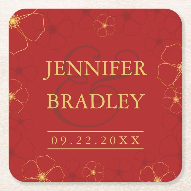 Cherry Blommar Bröllop Underlägg | ANPASSNINGSBAR  (Framsidan)