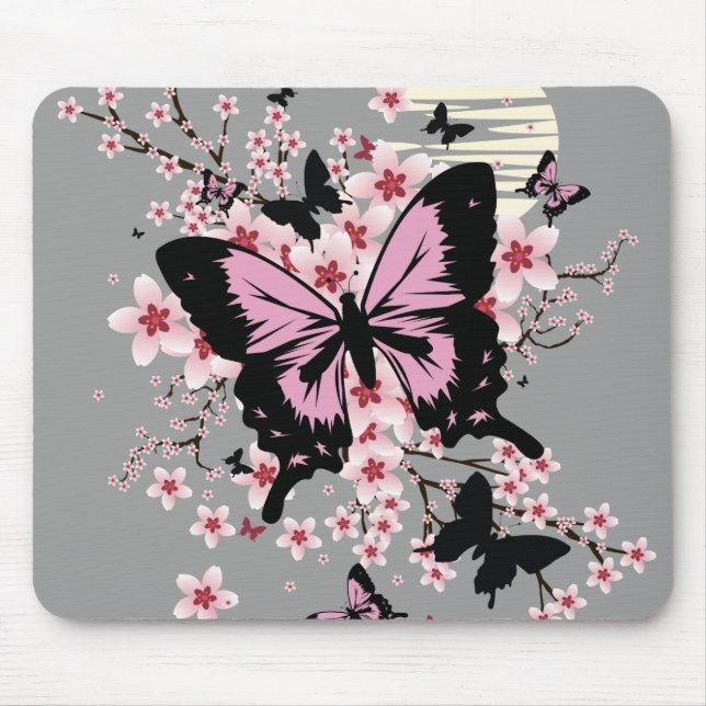 Cherry Blommar Butterflies Musmatta (Framsidan)
