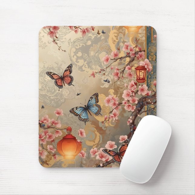 Cherry Blommar Butterfly Lantern Musmatta (Med mus)