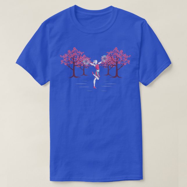 Cherry Blommar Cheering Cheerledare Sakura Cheerle T Shirt (Design framsida)