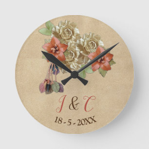 Cherry Blommar Clock Rund Klocka