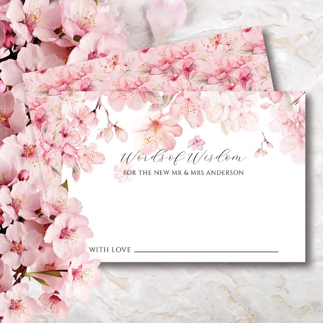 Cherry Blommar Delight Bride Ord of Wisdom Card Inbjudningar (Skapare uppladdad)
