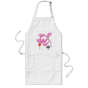Cherry Blommar Design Apron Långt Förkläde