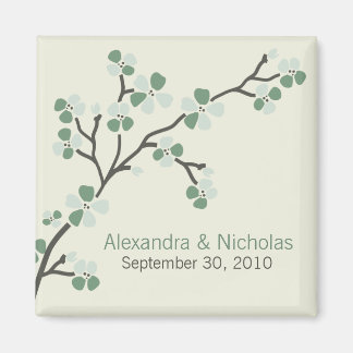 Cherry Blommar Designer Wedding Favor 2 (sage) Magnet