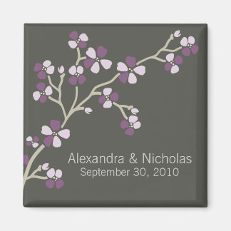 Cherry Blommar Designer Wedding Favor (plum) Magnet