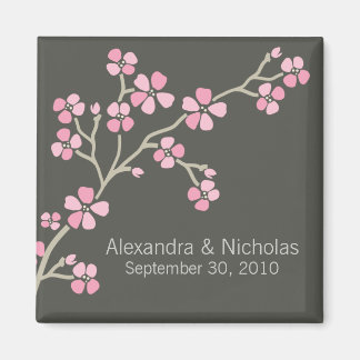 Cherry Blommar Designer Wedding Favor (rosa) Magnet