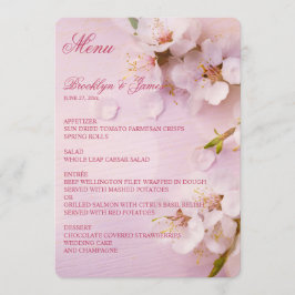 Cherry Blommar Elegant bröllop Menu Meny