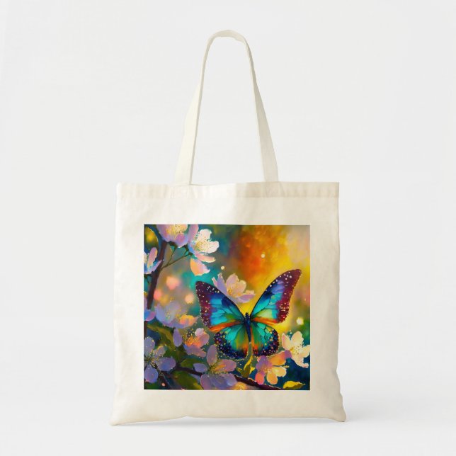 Cherry Blommar Fantasy Sunrise Butterfly Tygkasse (Framsidan)