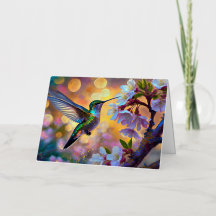 Cherry Blommar Fantasy Sunrise Hummingbird