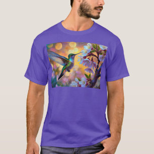 Cherry Blommar Fantasy Sunrise Hummingbird T Shirt