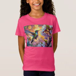 Cherry Blommar Fantasy Sunrise Hummingbird T Shirt