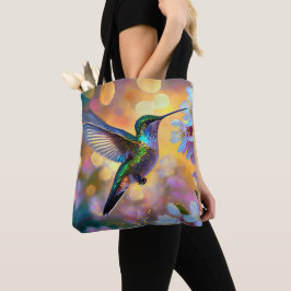 Cherry Blommar Fantasy Sunrise Hummingbird Tygkasse