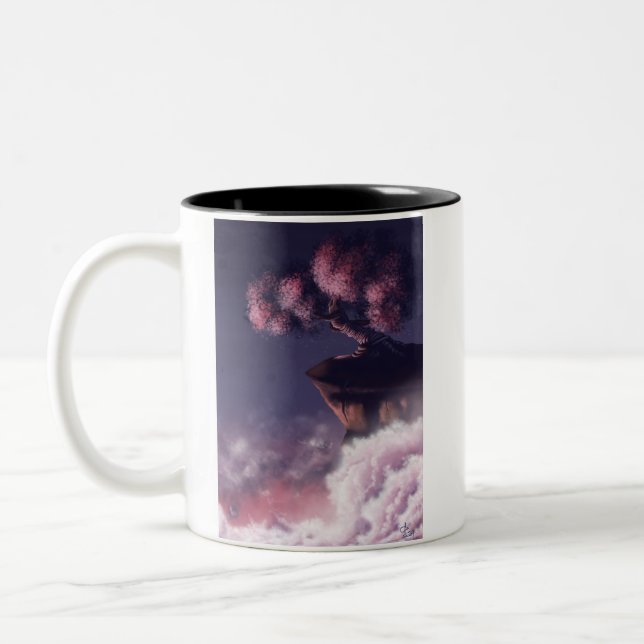 Cherry Blommar Färg Accent Mugg (Vänster)