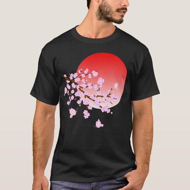 Cherry Blommar Festval Full Moon 3 T-Shirt (Framsida)