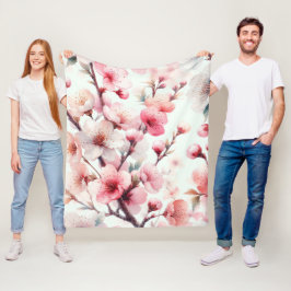 Cherry Blommar Fleecefilt