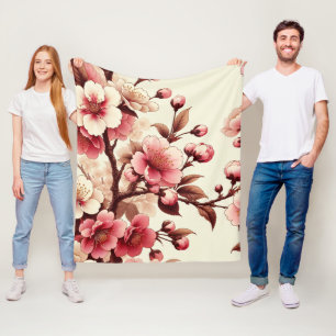 Cherry Blommar Fleecefilt