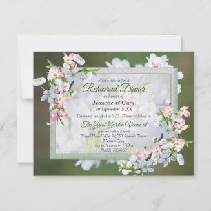 Cherry Blommar Flower Bouquet Theme Inbjudningar