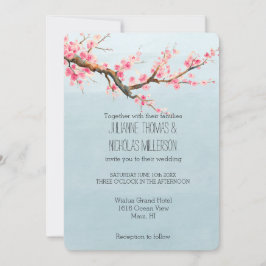 Cherry Blommar Flowers Bröllop Inbjudningar