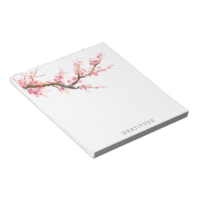 Cherry Blommar Flowers Gratitude Anteckningsblock (Vinklad)