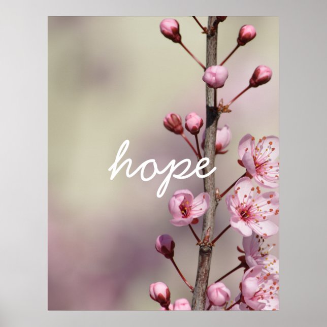 Cherry Blommar Flowers Hope Poster (Framsidan)