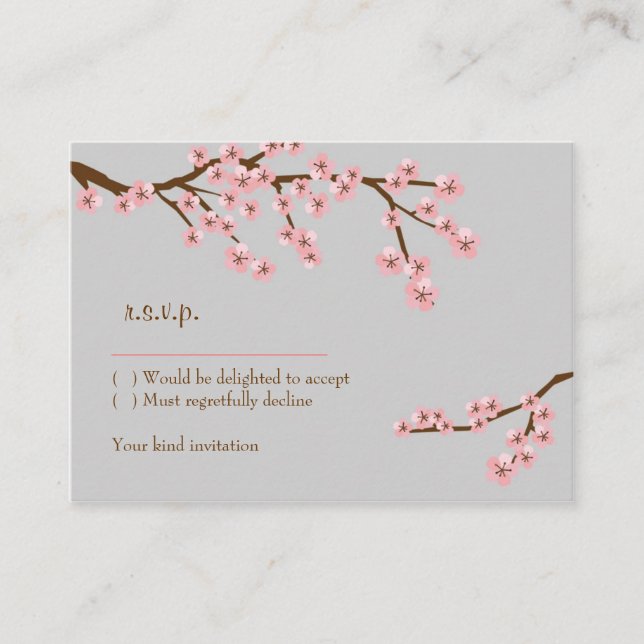 Cherry Blommar Garden WedWedding OSA kort (Framsida)