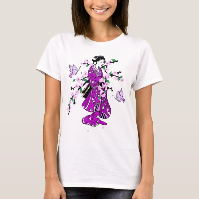 Cherry Blommar - Geisha Butterfly 1 T-Shirt (Framsida)