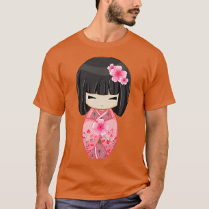 Cherry Blommar Geisha Japansk Kokeshi Doll T Shirt