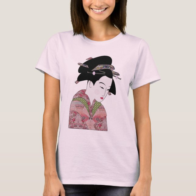 Cherry Blommar Geisha T-shirt (Framsida)