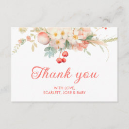 Cherry Blommar Girl Baby Shower Tack Tilläggskort