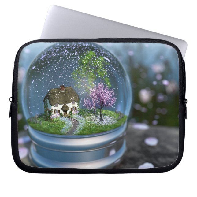 Cherry Blommar Globe Laptop sleeve (Framsidan)