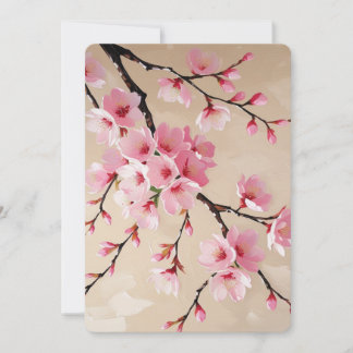 Cherry Blommar Grenar Art - Elegant Rosa Sakura Inbjudningar