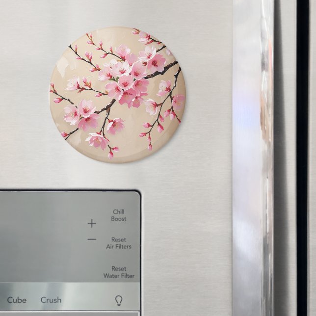 Cherry Blommar Grenar Art - Elegant Rosa Sakura Magnet (In Situ (Fridge))