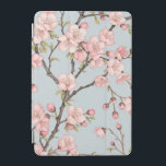 Cherry Blommar Grenar on Blue - Elegant Blommigt iPad Mini Skydd<br><div class="desc">En känslig och konstnärlig illustration av körsbärsbilens blommar grenar i blomning mot en mjuk blå bakgrund. Perfekt för tryckta produkter som telefonväskor,  tyg,  bärbara datorer och väggkonst.</div>
