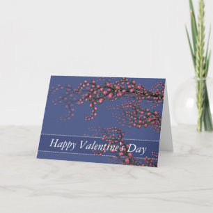 Cherry Blommar Grenar Valentine Day Card Helgkort