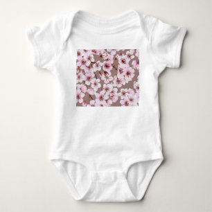 Cherry Blommar Grenar Watercolor Mönster T Shirt