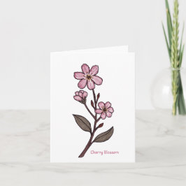 Cherry Blommar Hälsning Card Kort