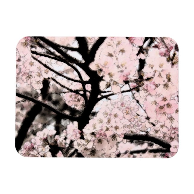 Cherry Blommar har redigerats Magnet (Horisontell)