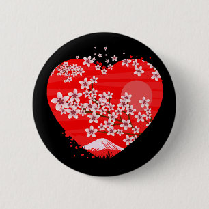 Cherry Blommar Heart Knapp