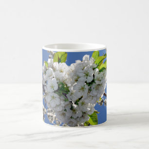 Cherry blommar hjärta kaffemugg