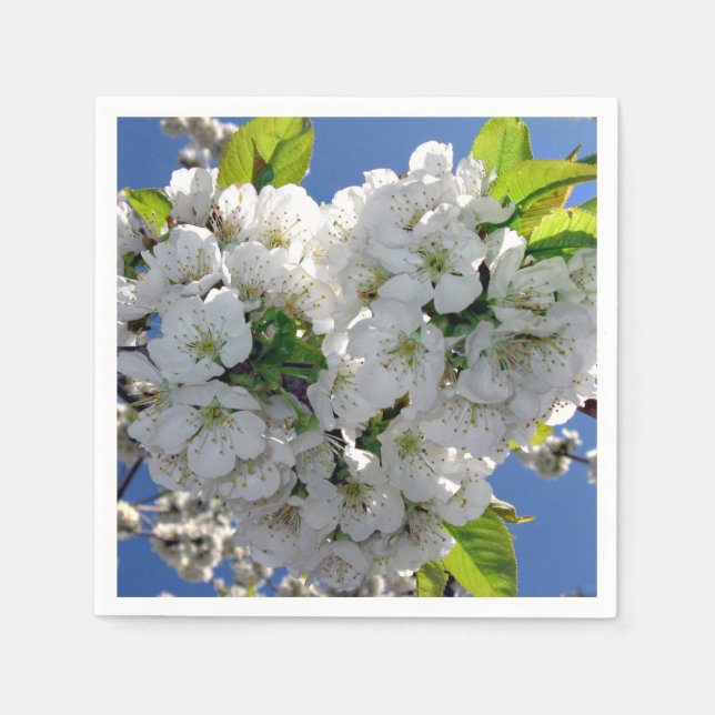 Cherry blommar hjärta pappersservett (Framsidan)