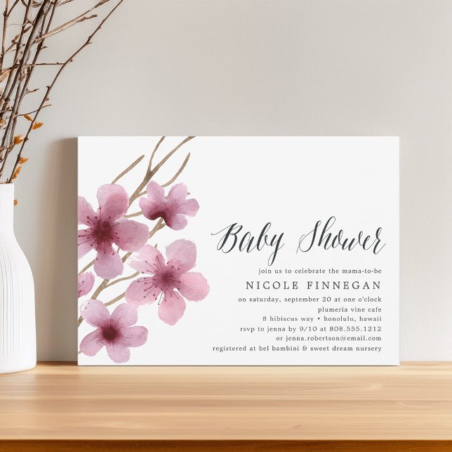 Cherry Blommar | Inbjudan till babyvisningsprogram (Skapare uppladdad)