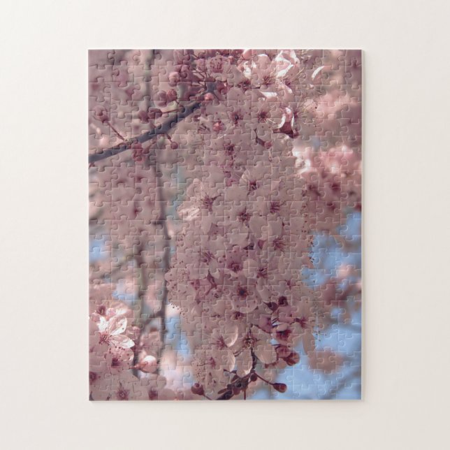 Cherry blommar Japan blommigt rosa söt unique Jig Pussel (Vertikal)