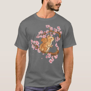 Cherry Blommar Japansk Art Squirrel Älskare T Shirt