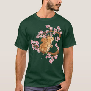 Cherry Blommar Japansk Art Squirrel Älskare T Shirt