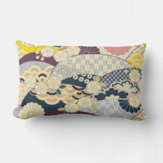 Cherry Blommar Japansk Blommigt Red White Lumbarkudde