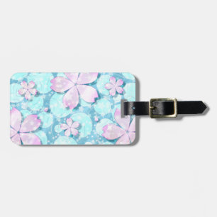 Cherry Blommar Japansk Kawaii Pond Bagagebricka