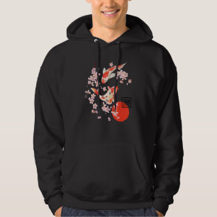 Cherry Blommar Japansk Koi Carp Fish Sakura Graph Hoodie